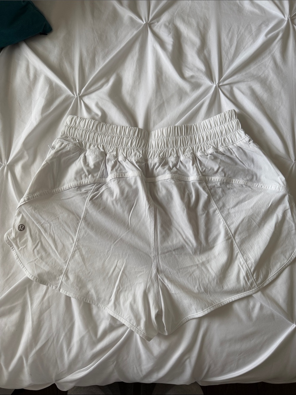 lululemon athletica track that White Athletic Shorts with Elastic Waistband